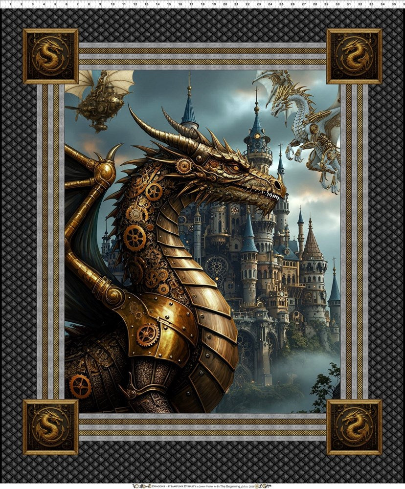 Dragons - Steampunk Dynasty - Large Panel || Multi || In the Beginning