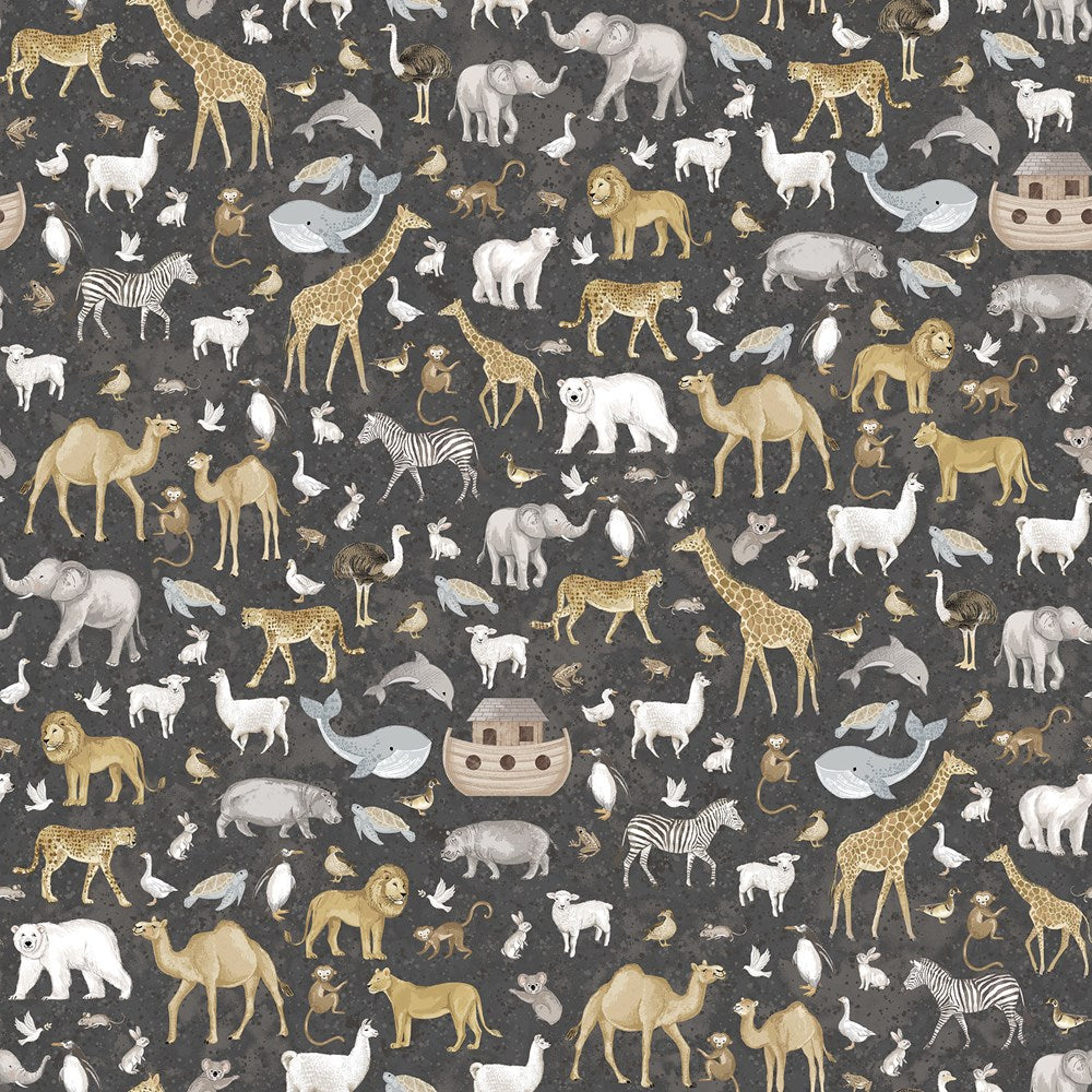 MEDIUM ANIMALS - CHARCOAL MULTI || TWO BY TWO || Northcott Studio