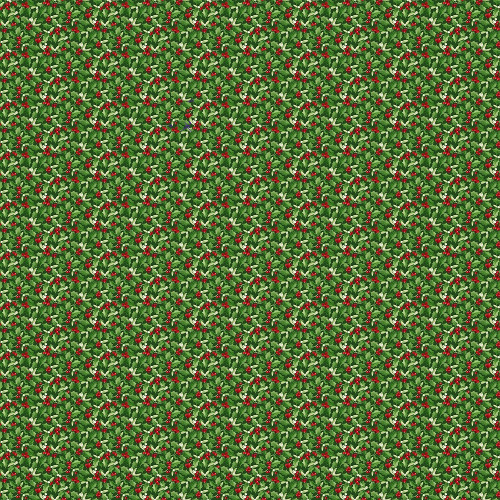 Holly - DARK GREEN || BARNYARD CHRISTMAS || Northcott Studio