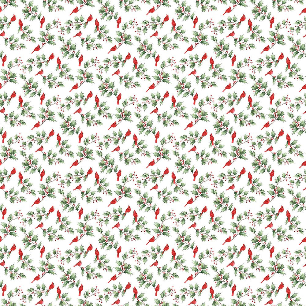 Cardinal&Holly - WHITE MULTI || HOLLY JOLLY || Northcott Studio