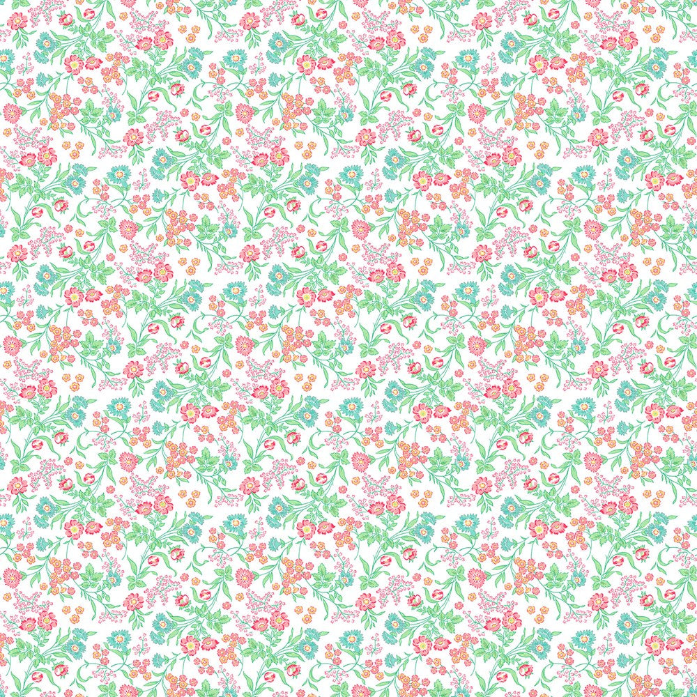 FLORAL TRAIL - WHITE MULTI || QUILTING IN BLOOM || Northcott Studio