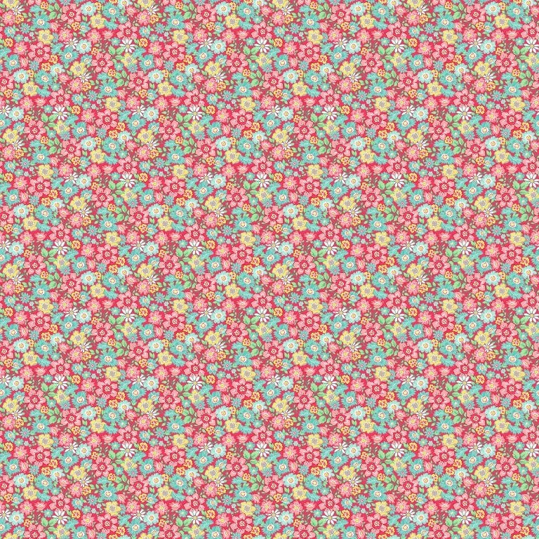 PACKED FLORAL - RED MULTI || QUILTING IN BLOOM || Northcott Studio