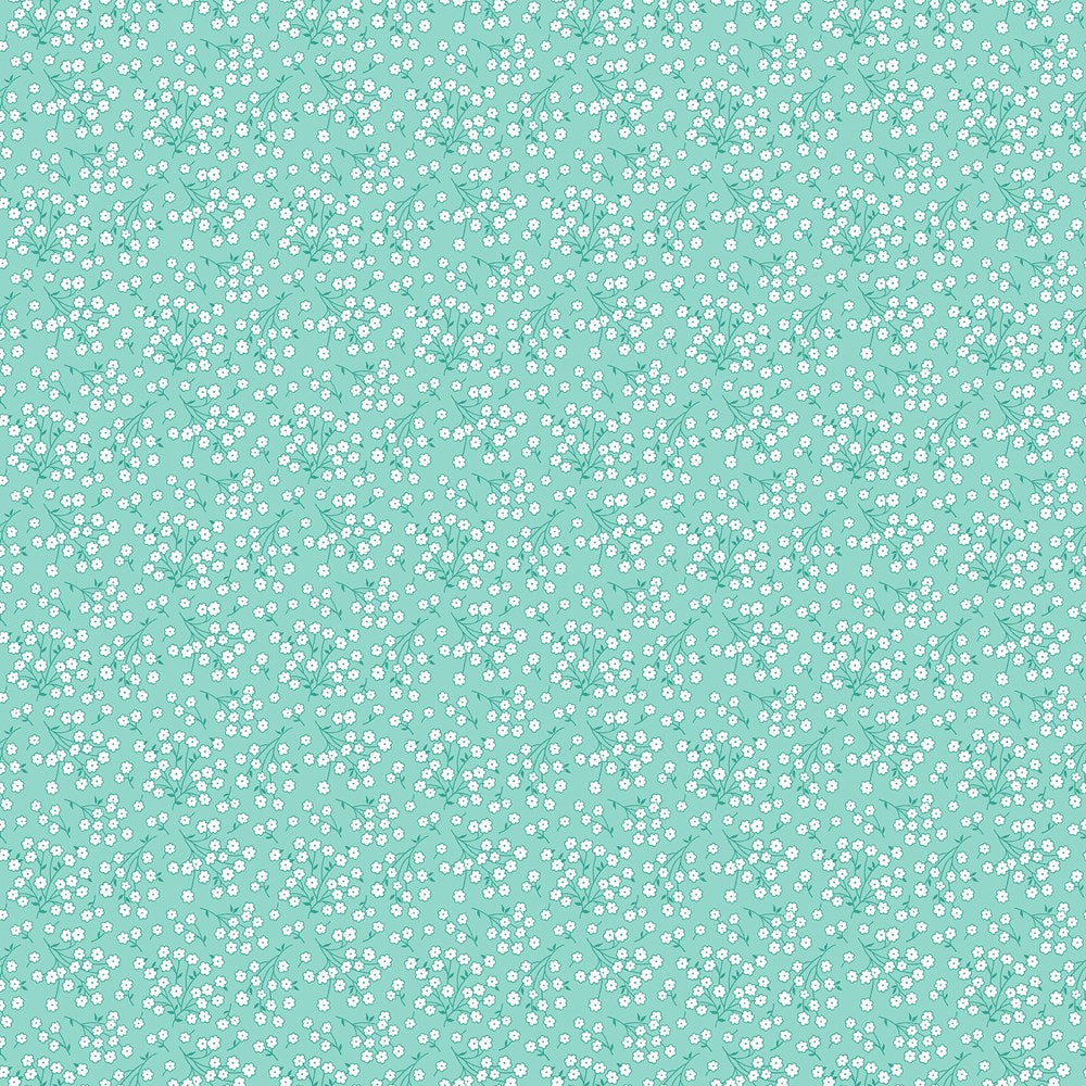 BABY&#39;S BREATH - TURQUOISE || QUILTING IN BLOOM || Northcott Studio