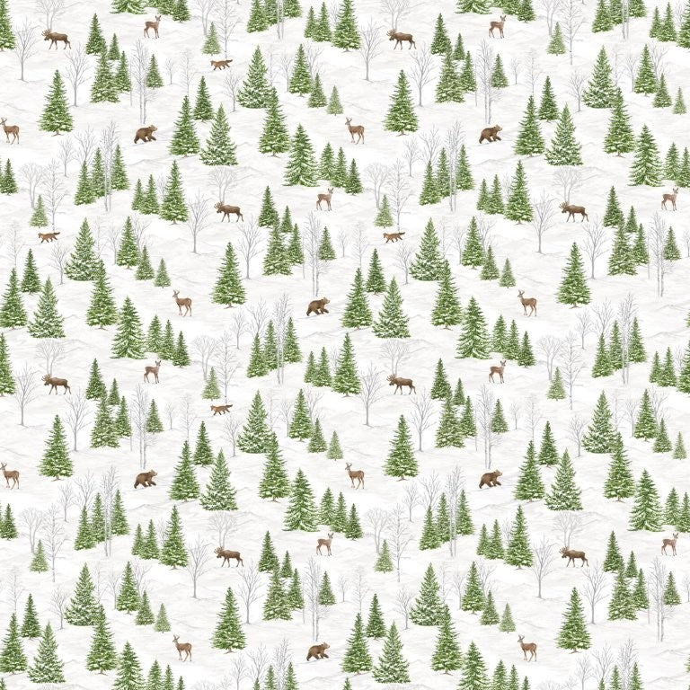 Trees - WHITE MULTI || WINTER WOODLAND || Northcott Studio