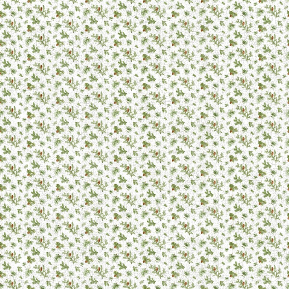 Pine Boughs - WHITE MULTI || WINTER WOODLAND || Northcott Studio