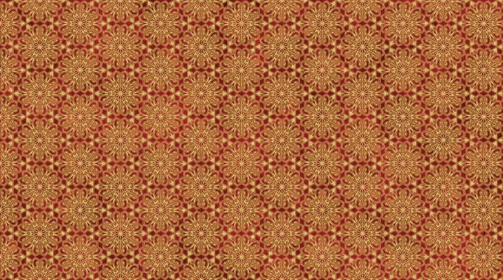 Medallions - RED MULTI || O'CHRISTMAS TREE (SHIMMER) || Northcott Studio