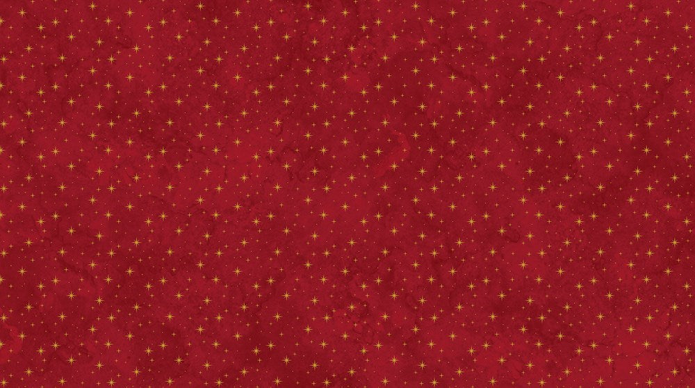 Stars - RED MULTI || O'CHRISTMAS TREE (SHIMMER) || Northcott Studio