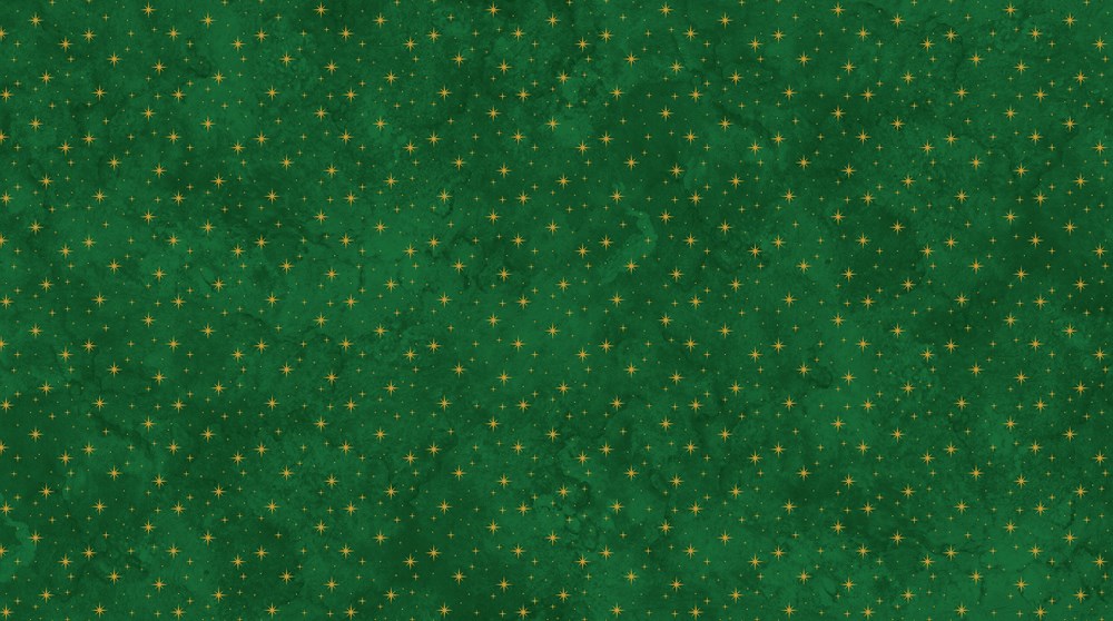 Stars - GREEN MULTI || O'CHRISTMAS TREE (SHIMMER) || Northcott Studio