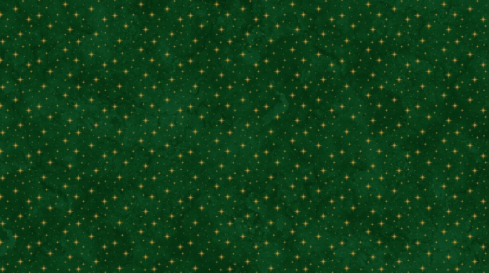 Stars - DK GREEN MULTI || O'CHRISTMAS TREE (SHIMMER) || Northcott Studio