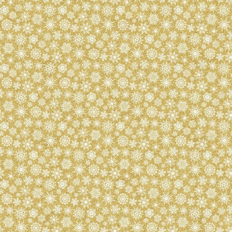 Gold Snowflakes - GOLD || O'CHRISTMAS TREE (SHIMMER) || Northcott Studio