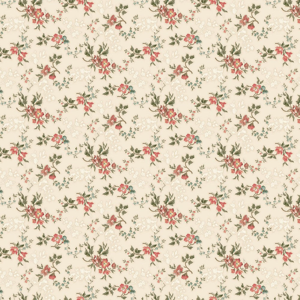 Sm Floral Trail - CREAM MULTI || MANOIR - ANTIQUES ROAD SHOW || Northcott Studio