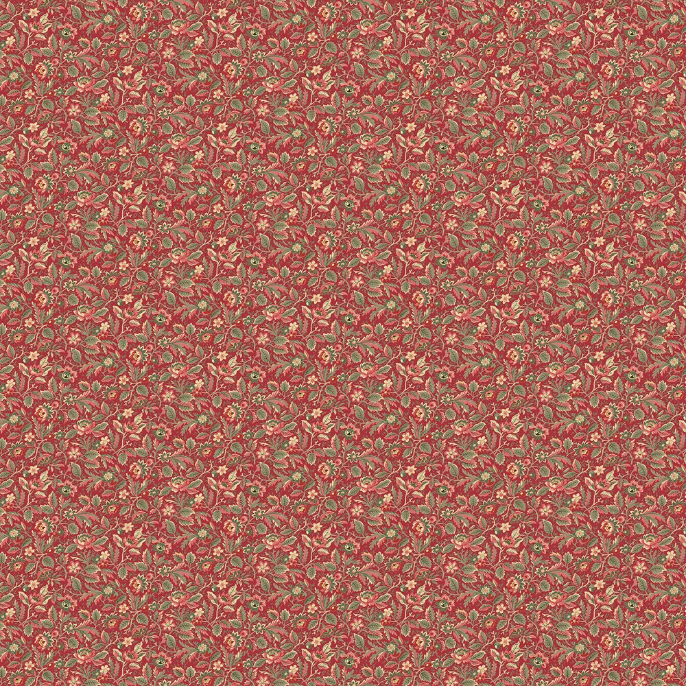 Packed Floral - RED MULTI || MANOIR - ANTIQUES ROAD SHOW || Northcott Studio