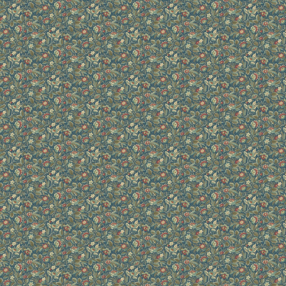 Packed Floral - TEAL MULTI || MANOIR - ANTIQUES ROAD SHOW || Northcott Studio