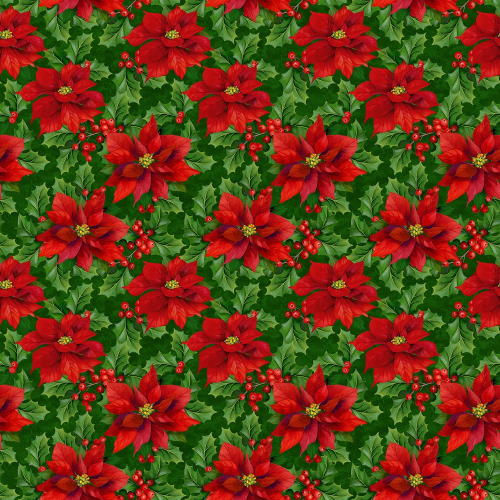 Poinsettia - PINE MULTI || DECK THE HALLS || Northcott Studio