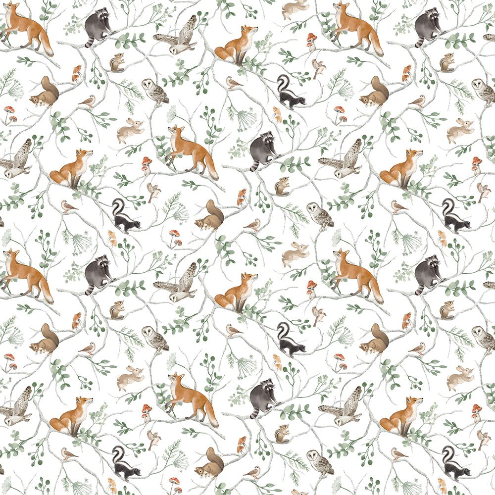 ANIMAL VINE - WHITE MULTI || TANGLEWOOD || Northcott Studio
