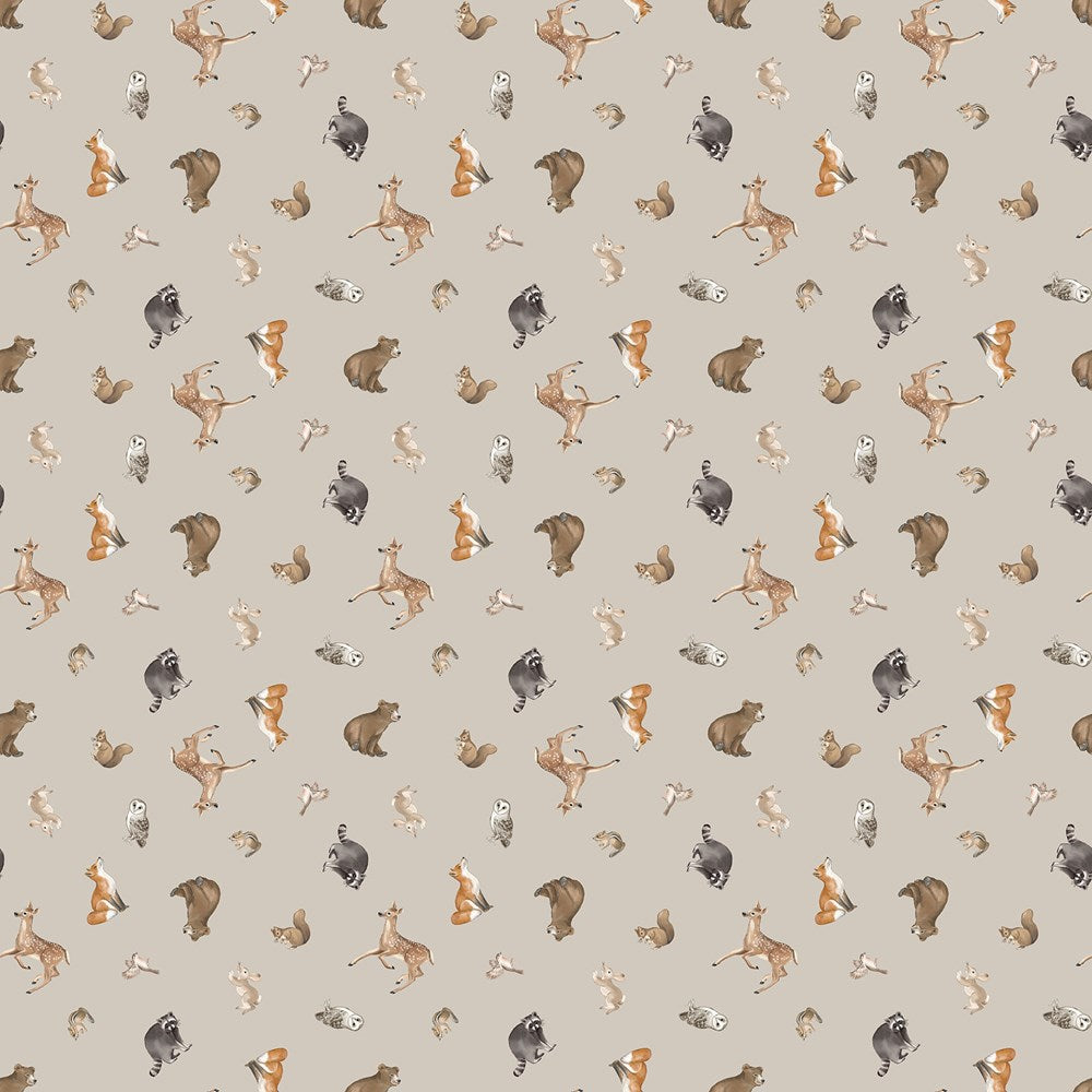 TOSSED ANIMALS - MD GRAY MULTI || TANGLEWOOD || Northcott Studio