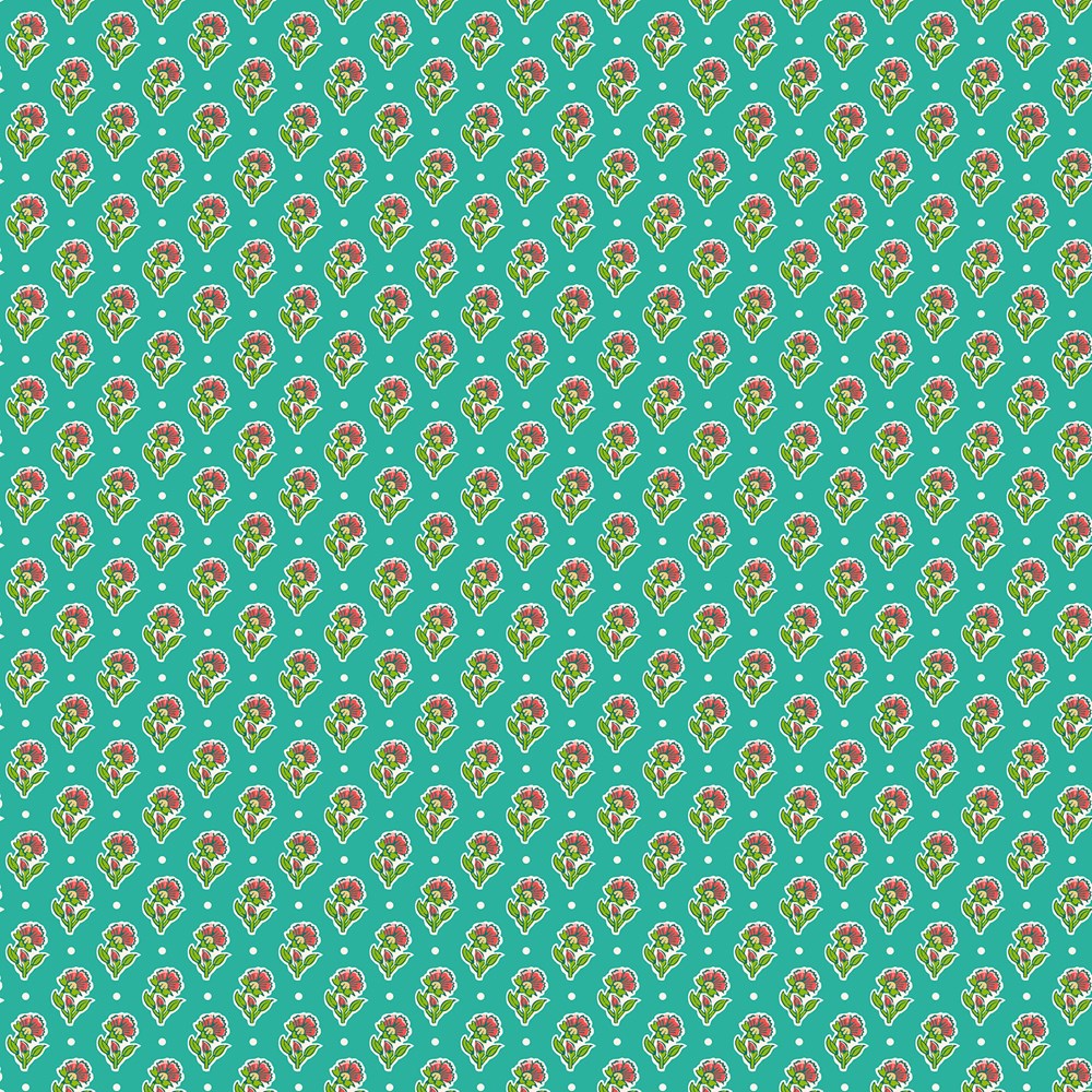 Floral Spot - TEAL MULTI || COTTAGE CHARM || Northcott Studio