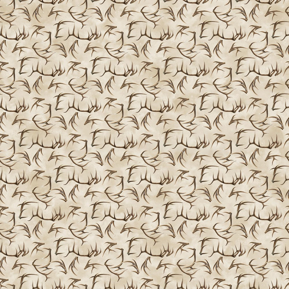 Tossed Antlers - BEIGE MULTI || HIGHLAND RIDGE || Northcott Studio