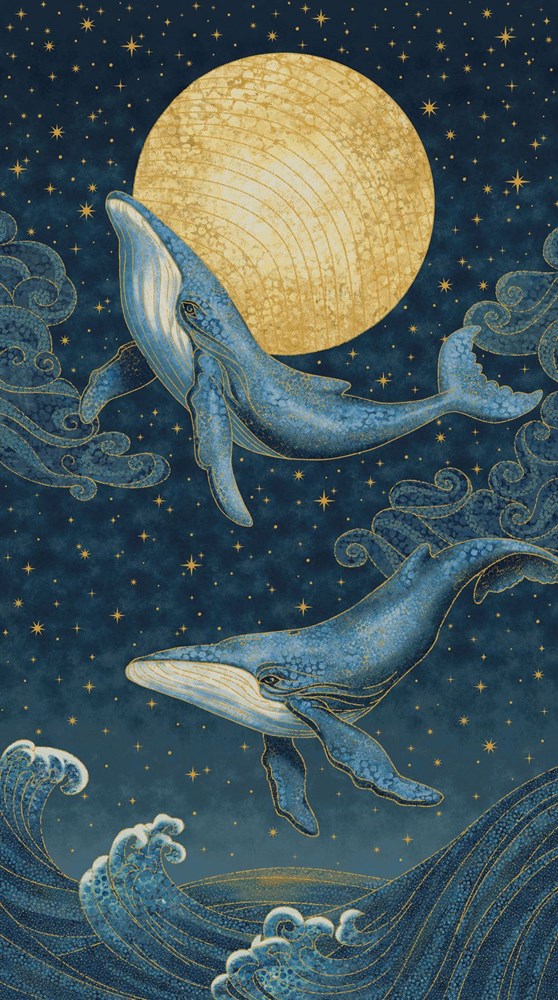 MOONBEAM PANEL - NAVY MULTI || MOONBEAM || Northcott Studio