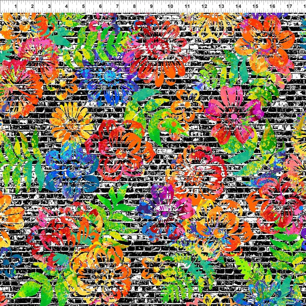Urban Jungle II - Brick Floral || Multi || In the Beginning