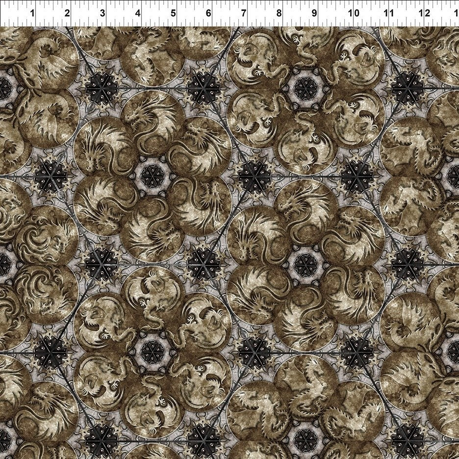 Dragons - Steampunk Dynasty - Hexagons || Taupe || In the Beginning