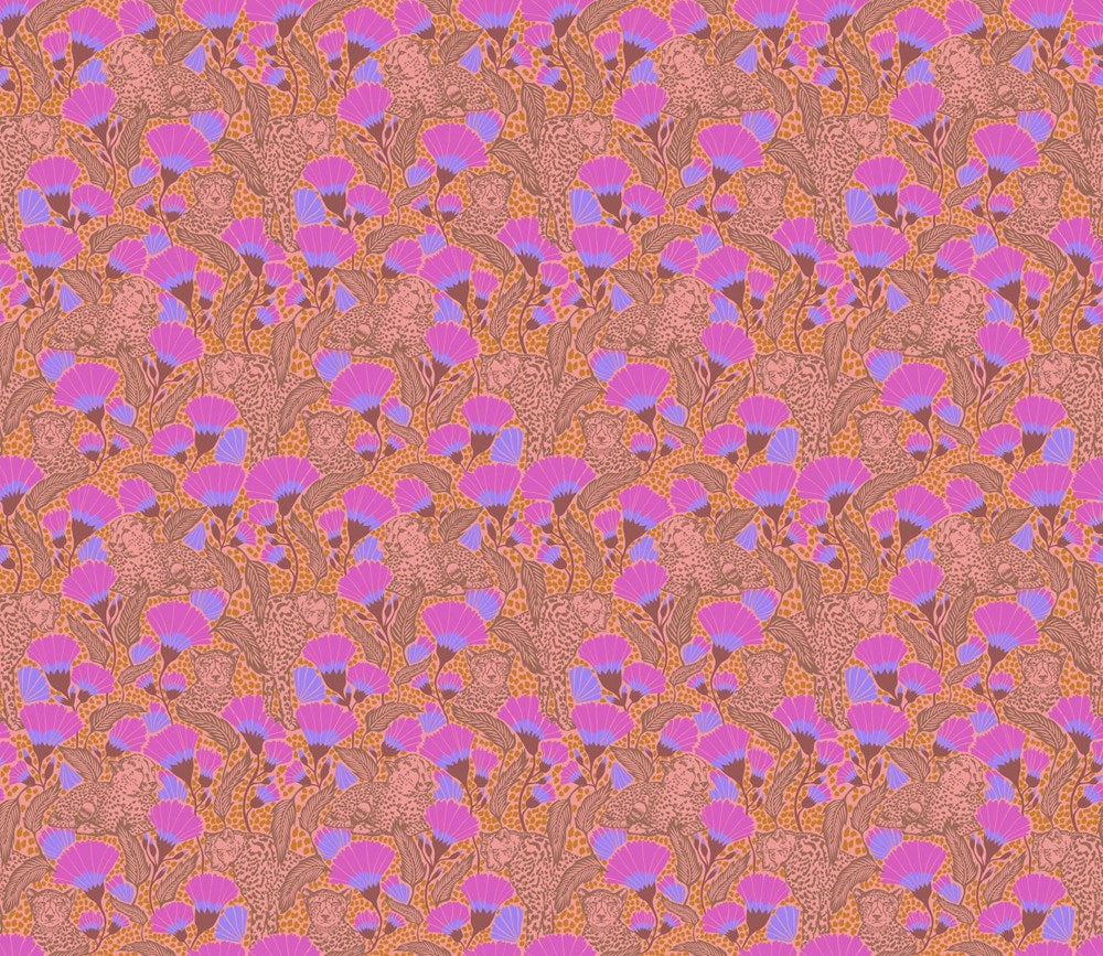 CHEETAH CLOTH - CORAL || MOSAIC MENAGERIE || Anna Maria Textiles Studio