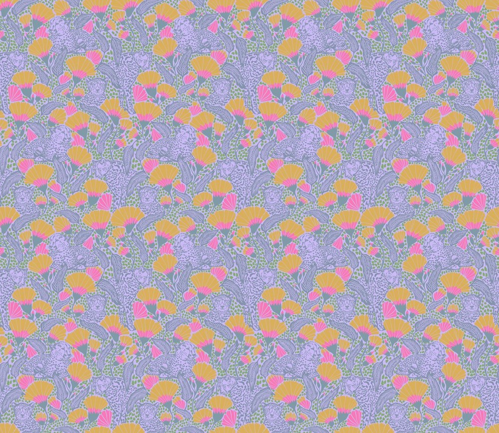 CHEETAH CLOTH - PERIWINKLE || MOSAIC MENAGERIE || Anna Maria Textiles Studio