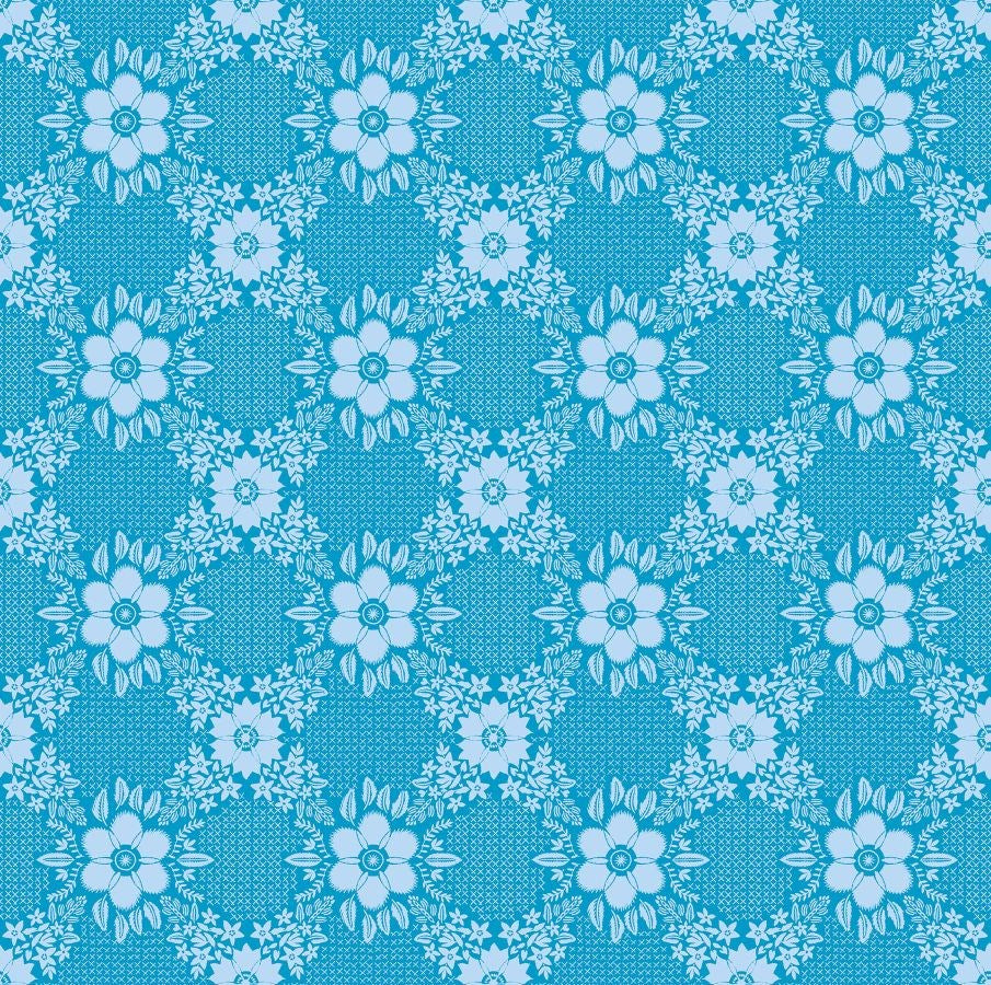 EMBROIDERY - CERULEAN || SUNSEEKERS || Anna Maria Textiles Studio