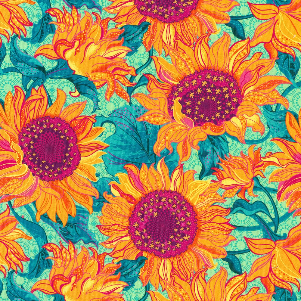 APWD-23246-32 || MINT || SUNFLOWER SONATA || Robert Kaufman