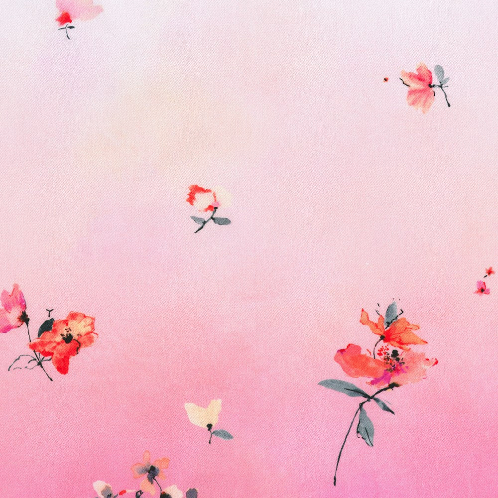 AVMD-23300-302 || OMBRE PANEL, FLORALS POPPY || RUBY ROSE || Robert Kaufman