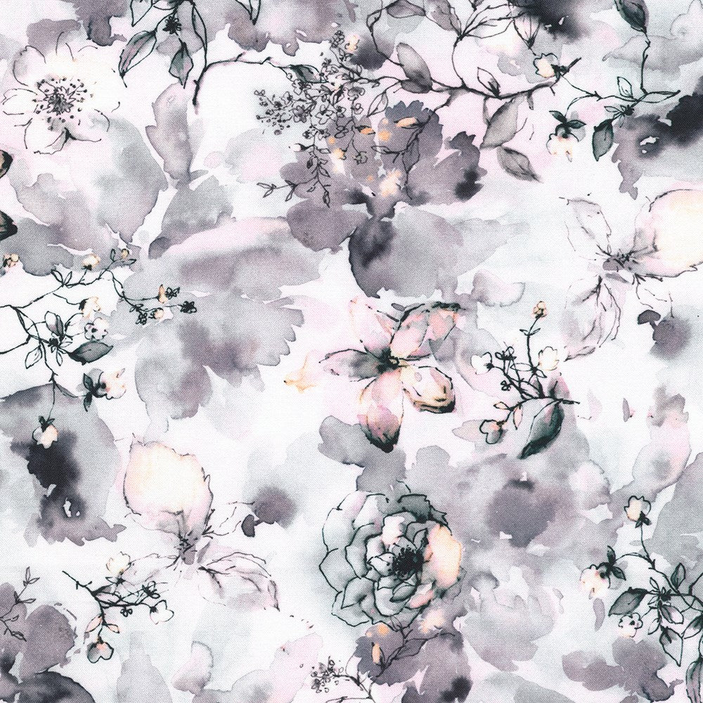 AVMD-23302-336 || WASHY FLORALS FOG || RUBY ROSE || Robert Kaufman