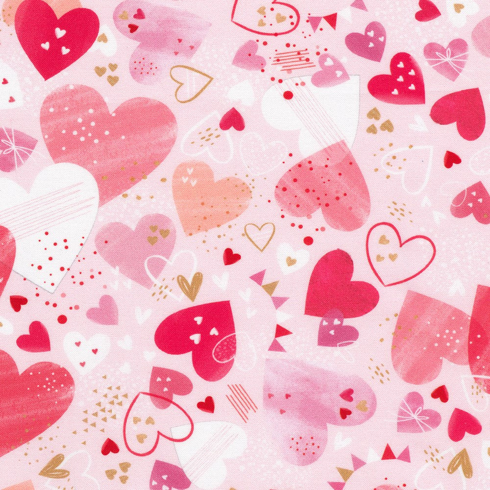 AXGD-23470-287 || TOSSED HEARTS, BANNERS SWEET || CHARMING LOVE || Robert Kaufman