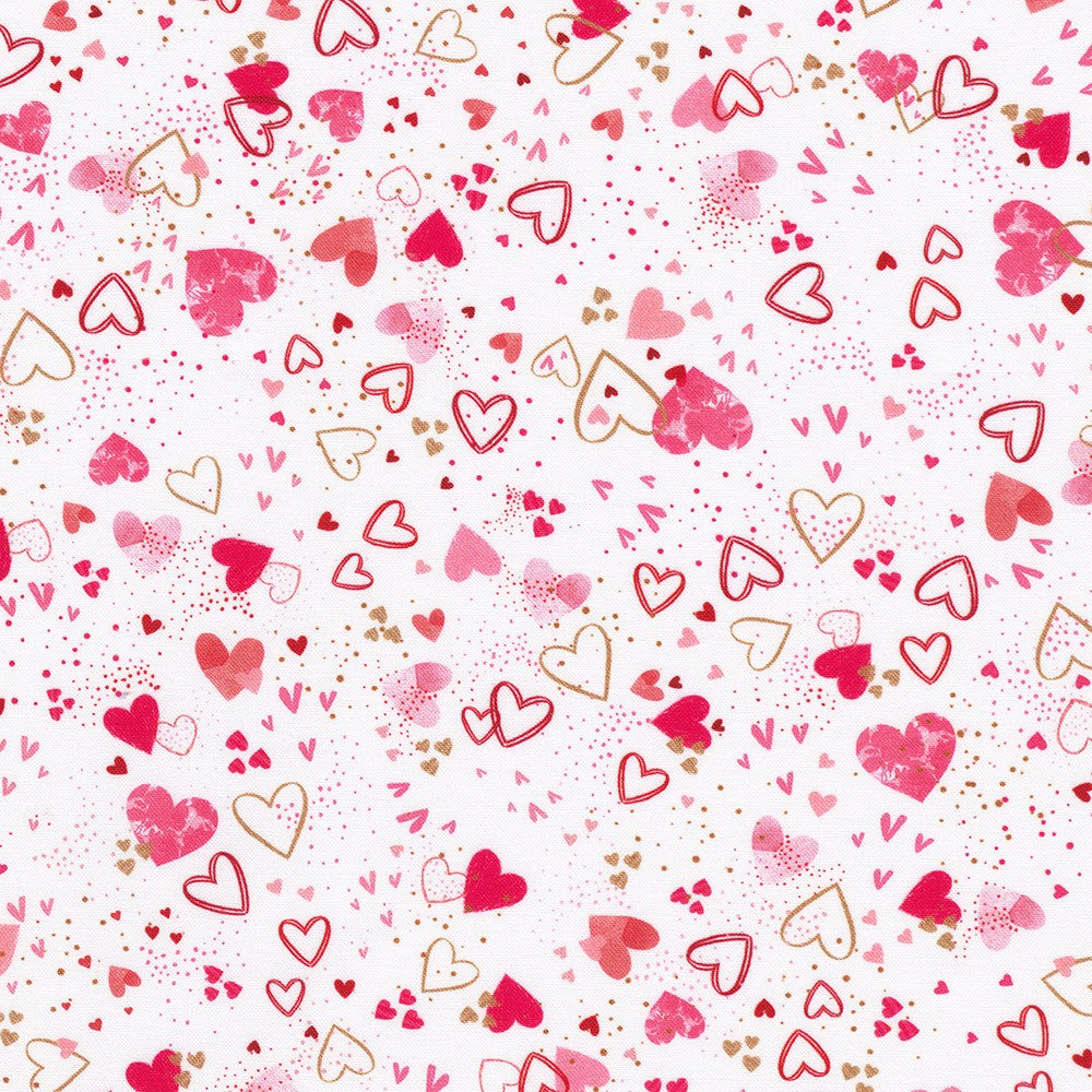 AXGD-23473-287 || TOSSED SMALL HEARTS SWEET || CHARMING LOVE || Robert Kaufman