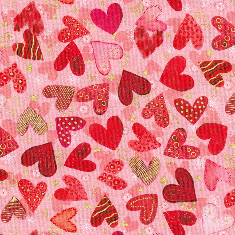 AYFDM-22873-10 || PINK || HEARTS IN BLOOM || Robert Kaufman