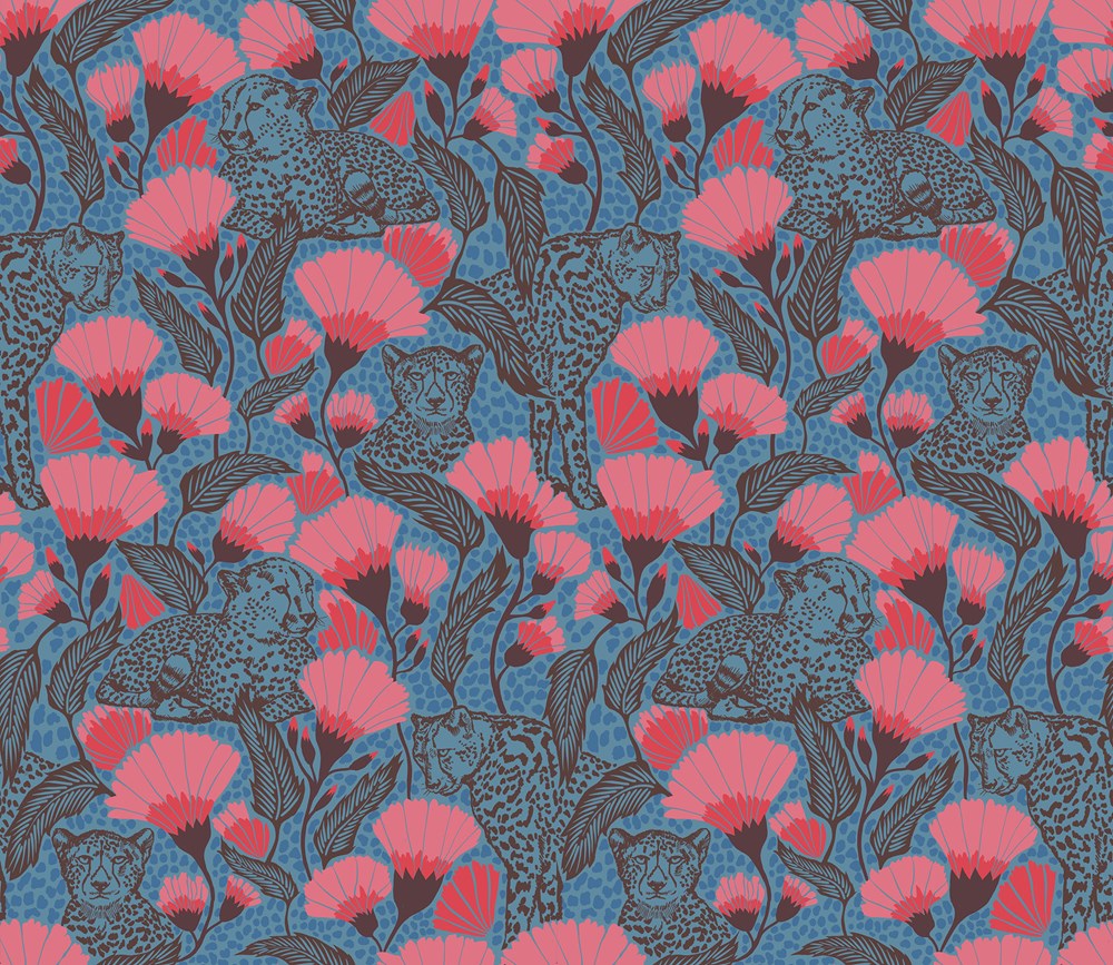 CHEETAH CLOTH - PRUSSIAN || BACKINGS NO.6 || Anna Maria Textiles Studio