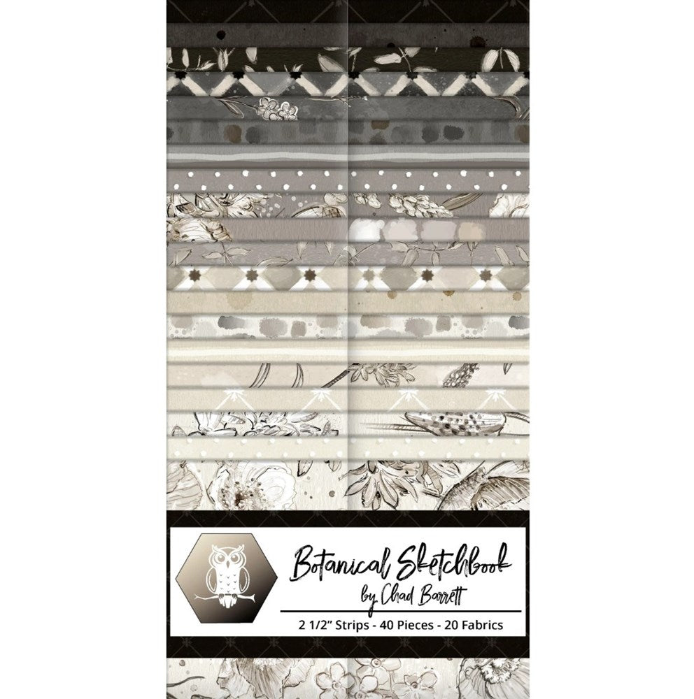 Botanical Sketchbook-2.5 / 2.5" Strips || Botanical Sketchbook || White Owl Textiles