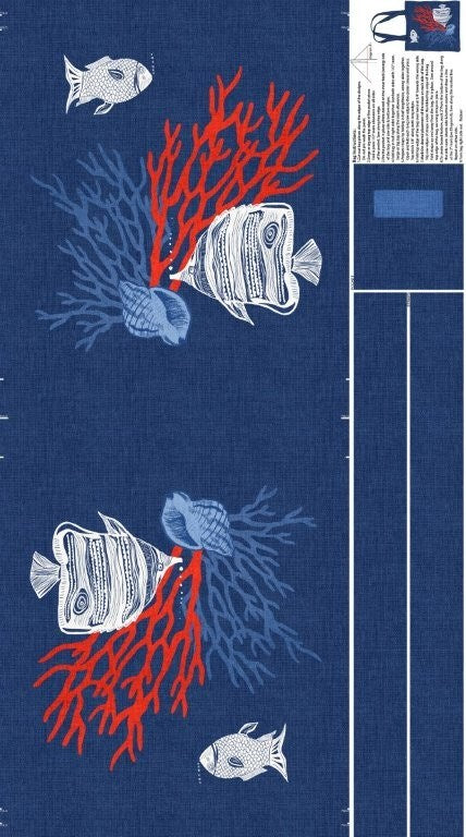 Bag Panel - WHITE MULTI || TAKE ME TO THE BEACH || Northcott Studio