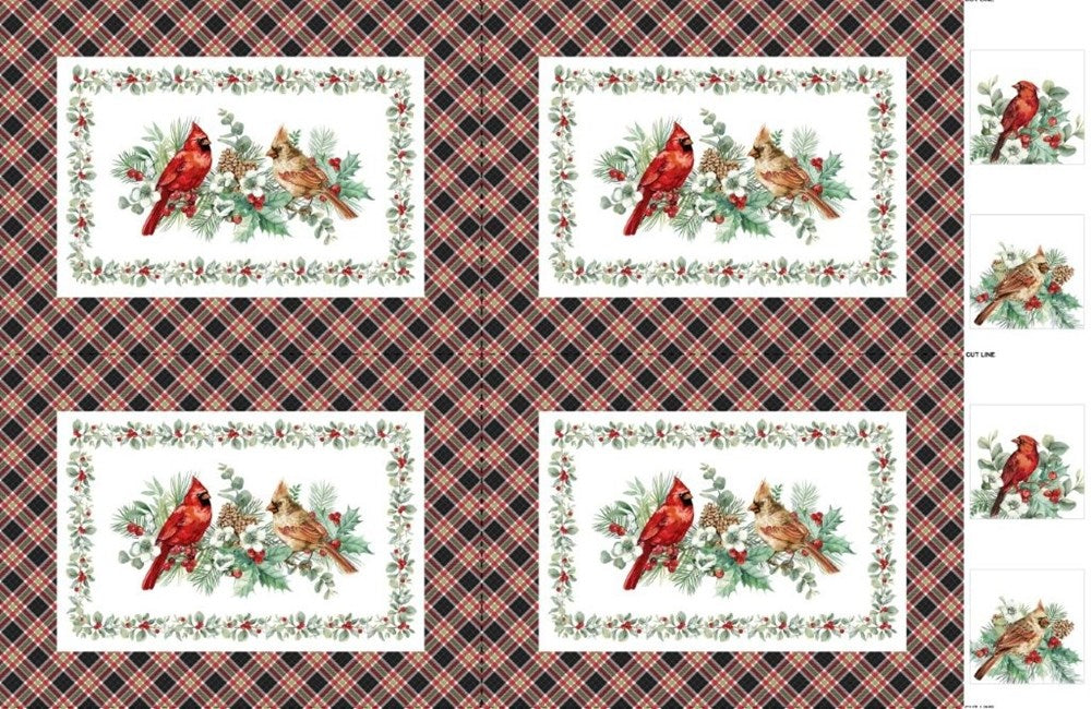 Placemats - WHITE MULTI || HOME FOR CHRISTMAS || Northcott Studio