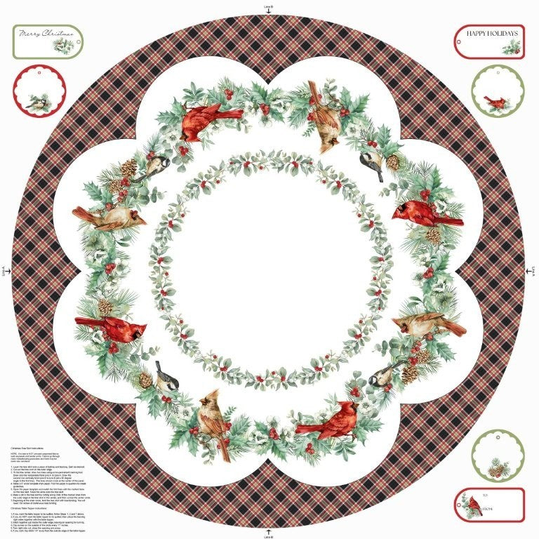 Tree Skirt - WHITE MULTI || HOME FOR CHRISTMAS || Northcott Studio