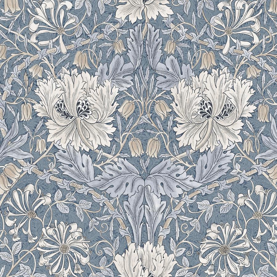 SM Honeysuckle & Tulip - Indigo || Morden Cotton Lawn by Morris & Co. || Kaffe Fassett Collective
