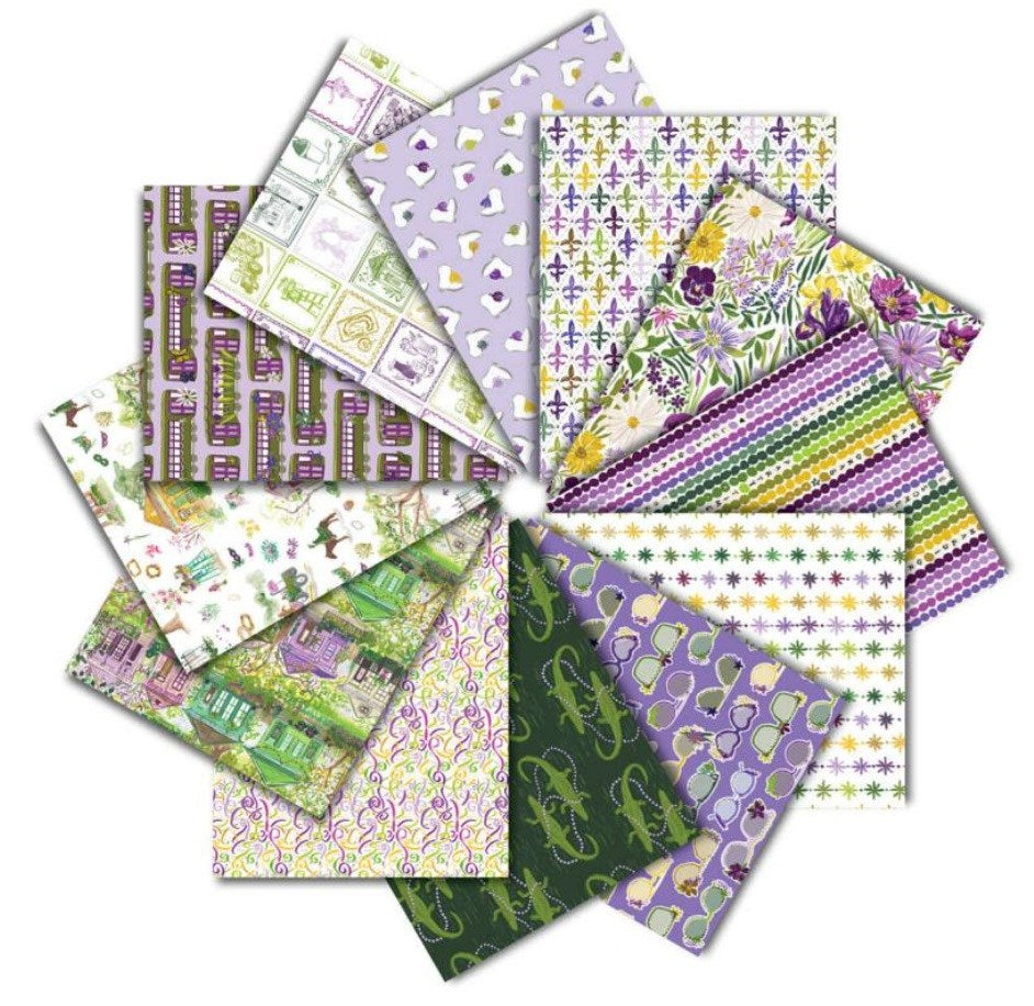 MARDI GRAS STYLE - FAT QUARTER PACKS, 12 COLORS || MARDIGRAS STYLE || Dear Stella