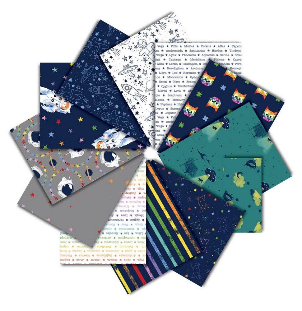 MEOWTER SPACE - FAT QUARTER PACKS, 12 COLORS || MEOWTER SPACE || Dear Stella