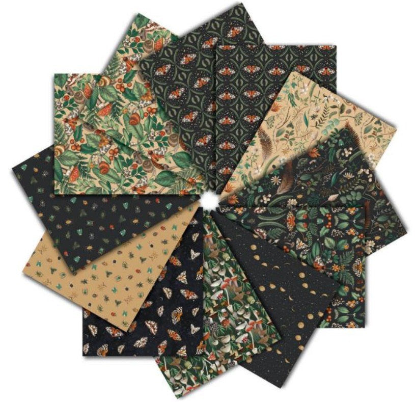 MOTH TO A FLAME - FAT QUARTER PACKS, 12 COLORS || MOTH TO FLAME || Dear Stella