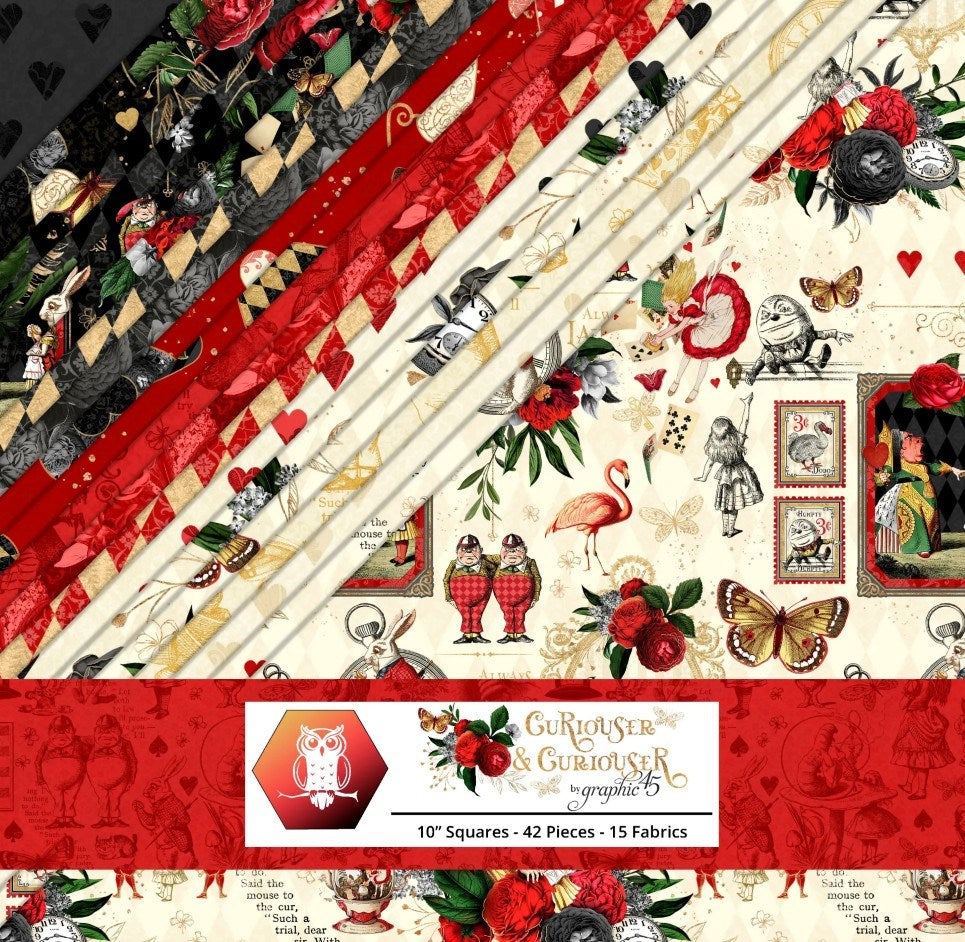Curiouser & Curiouser-10 / 2-4 Pieces of Each Print || Curiouser & Curiouser || White Owl Textiles