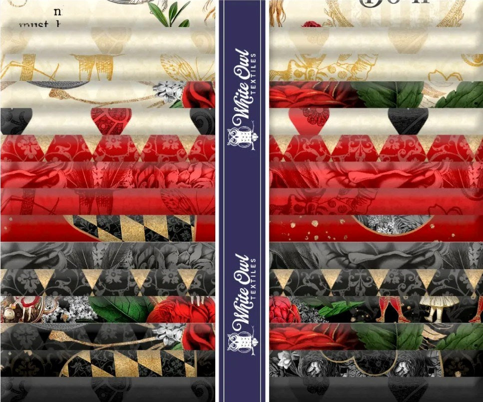 Curiouser & Curiouser-FQ / 1 Piece of Each Print || Curiouser & Curiouser || White Owl Textiles