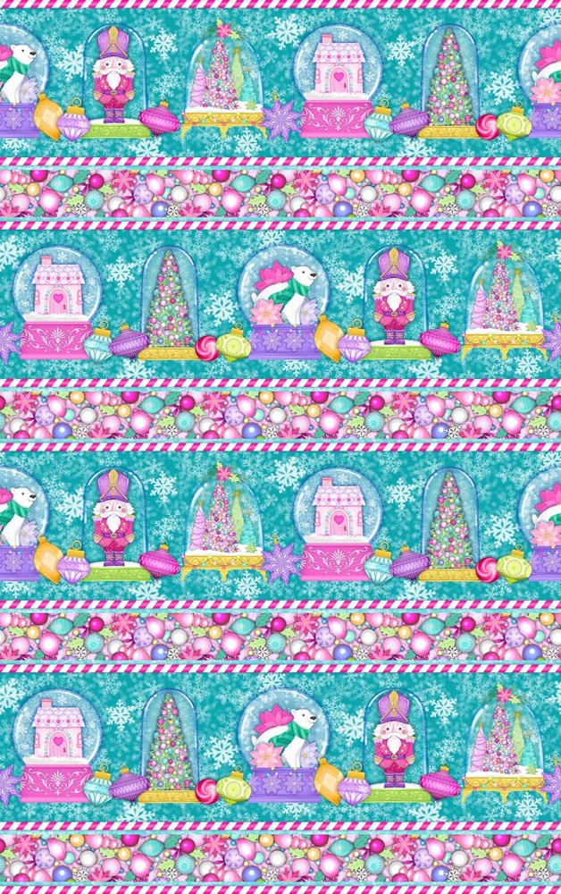 Border Stripe - Teal Multi ll Merry And Bright