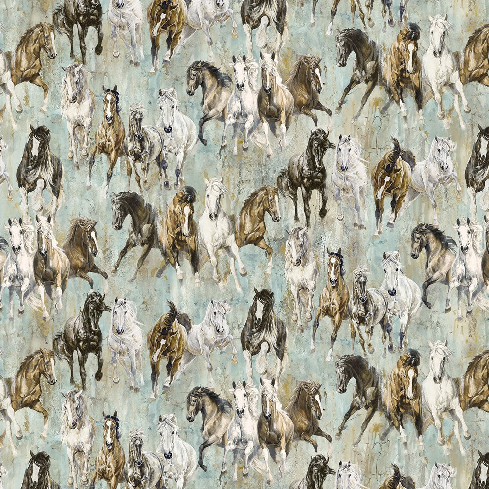 HORSES - TURQ MULTI || PEDIGREE || Northcott Studio