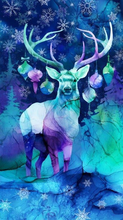 PANEL - DK BLUE MULTI || MIDWINTER MAGIC || Northcott Studio