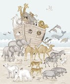 NOAH PANEL - PALE BLUE MULTI || TWO BY TWO || Northcott Studio