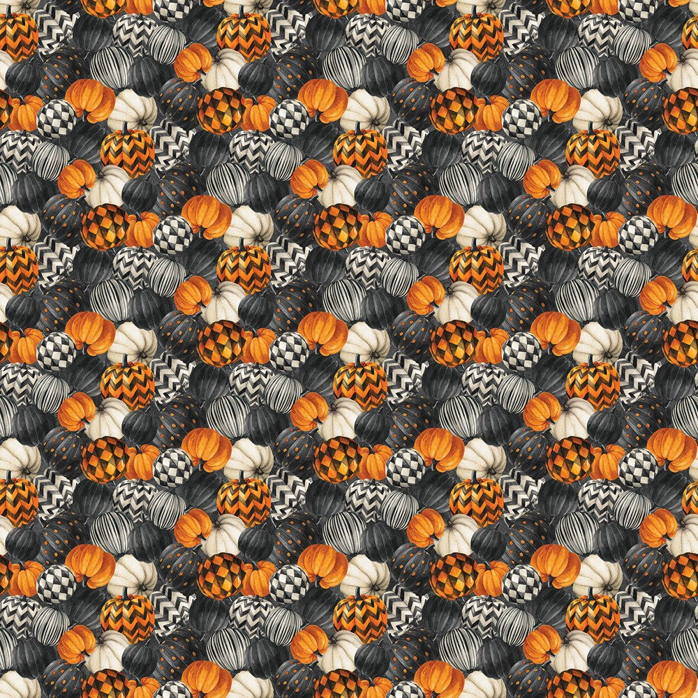 Packed Pumpkins - CHARCOAL MULTI || NIGHT OWL || Northcott Studio